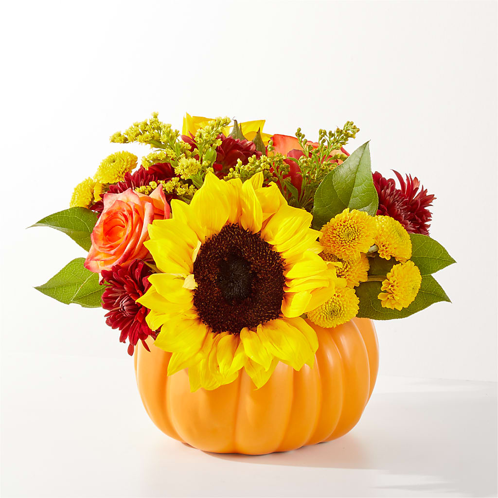 Golden Gourd Pumpkin Bouquet – MELODY'S FLOWERS, Burlington WA