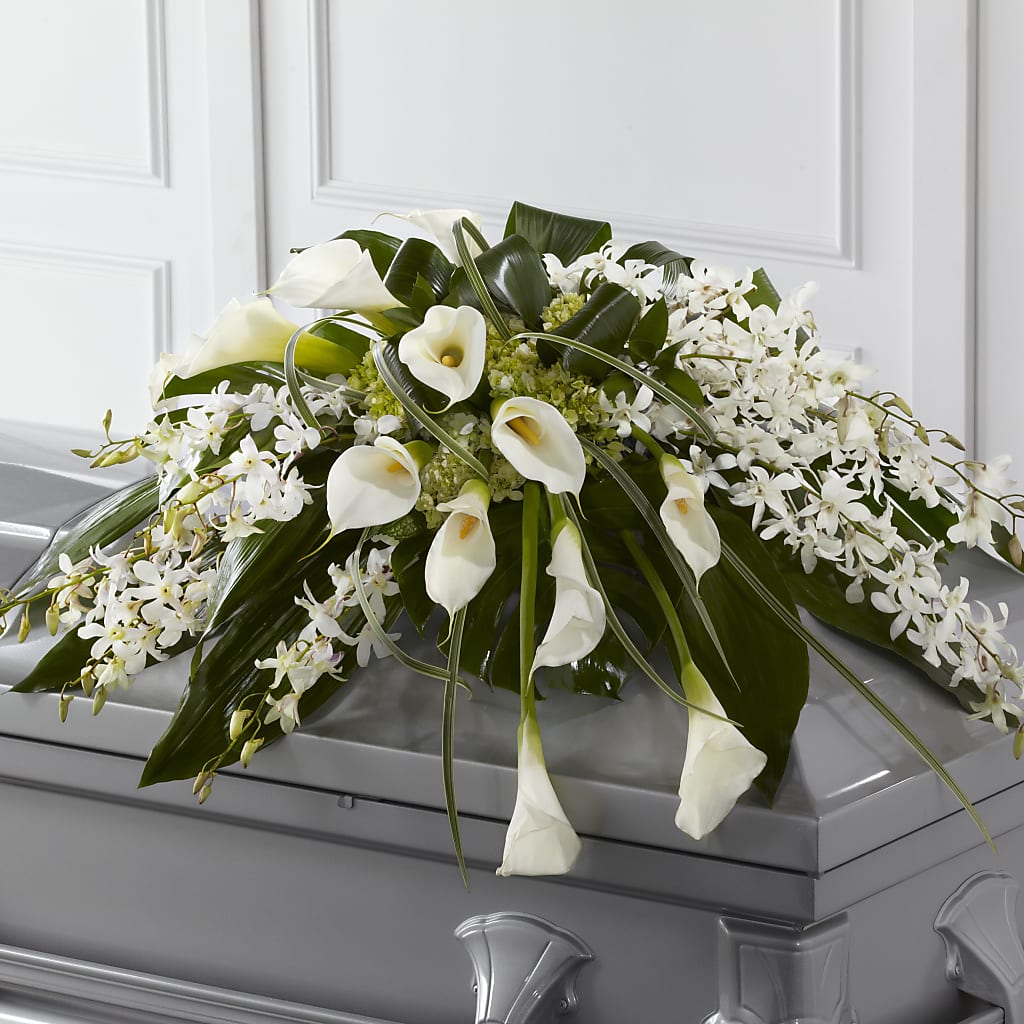 Angel Wings Casket Spray – MELODY'S FLOWERS, Burlington WA