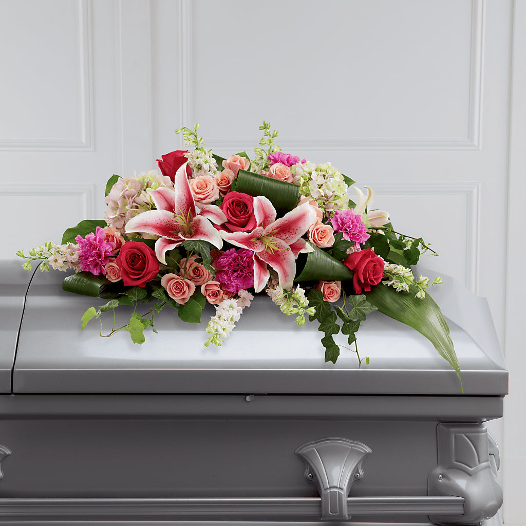 Splendid Grace Casket Spray – MELODY'S FLOWERS, Burlington WA