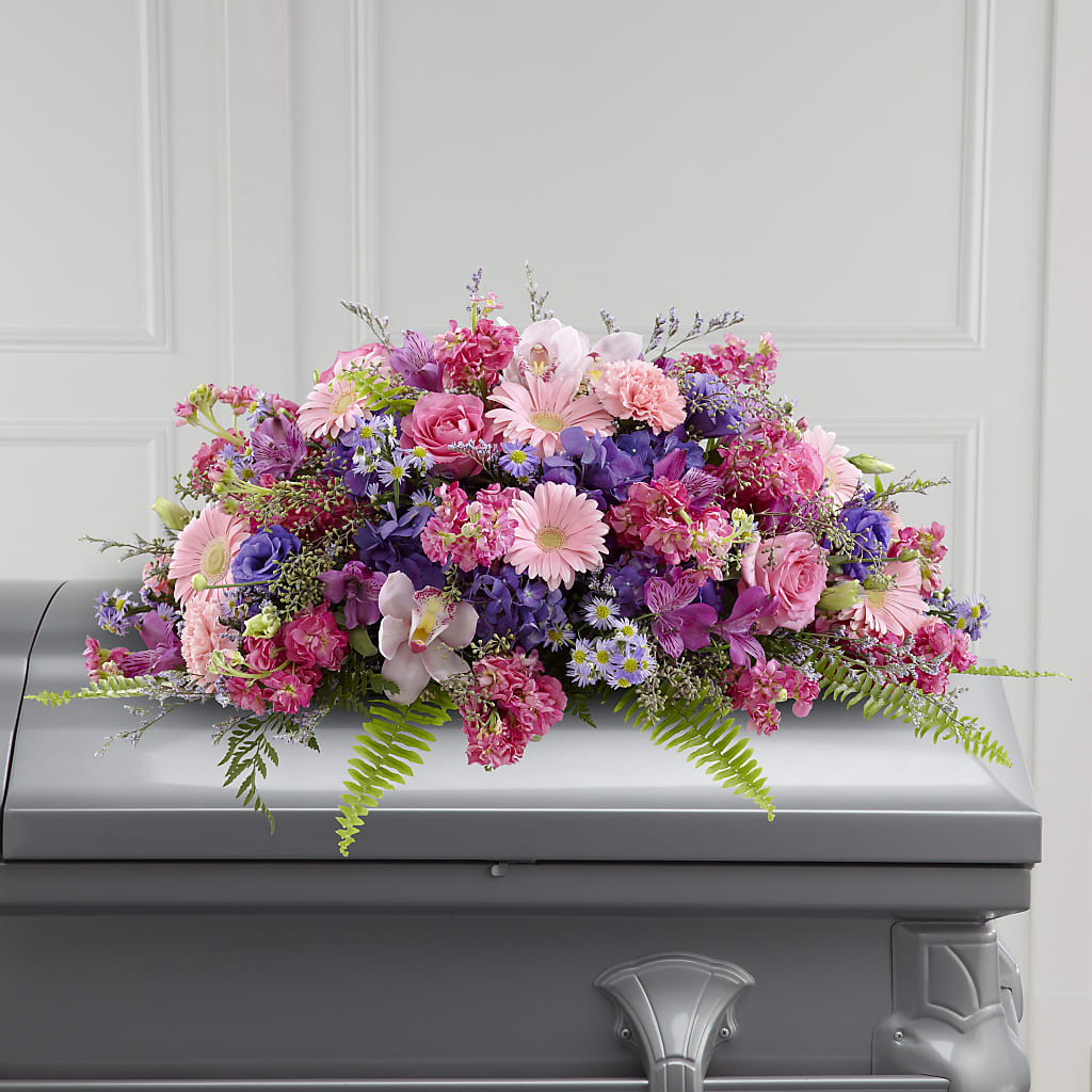 Glorious Garden Casket Spray – MELODY'S FLOWERS, Burlington WA