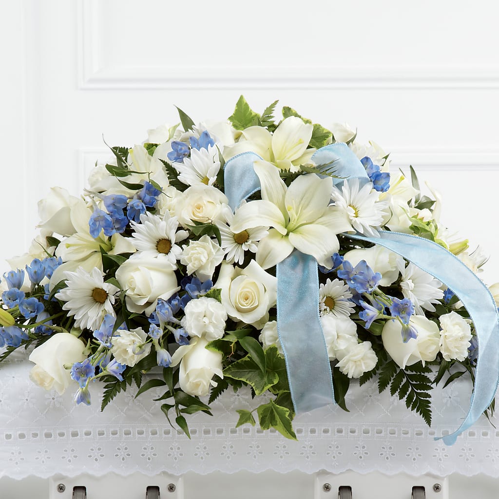 Tender Treasure Casket Spray – MELODY'S FLOWERS, Burlington WA