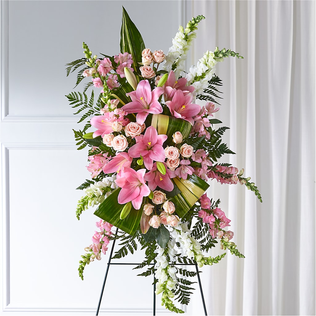 Elegant Embrace Standing Spray – MELODY'S FLOWERS, Burlington WA