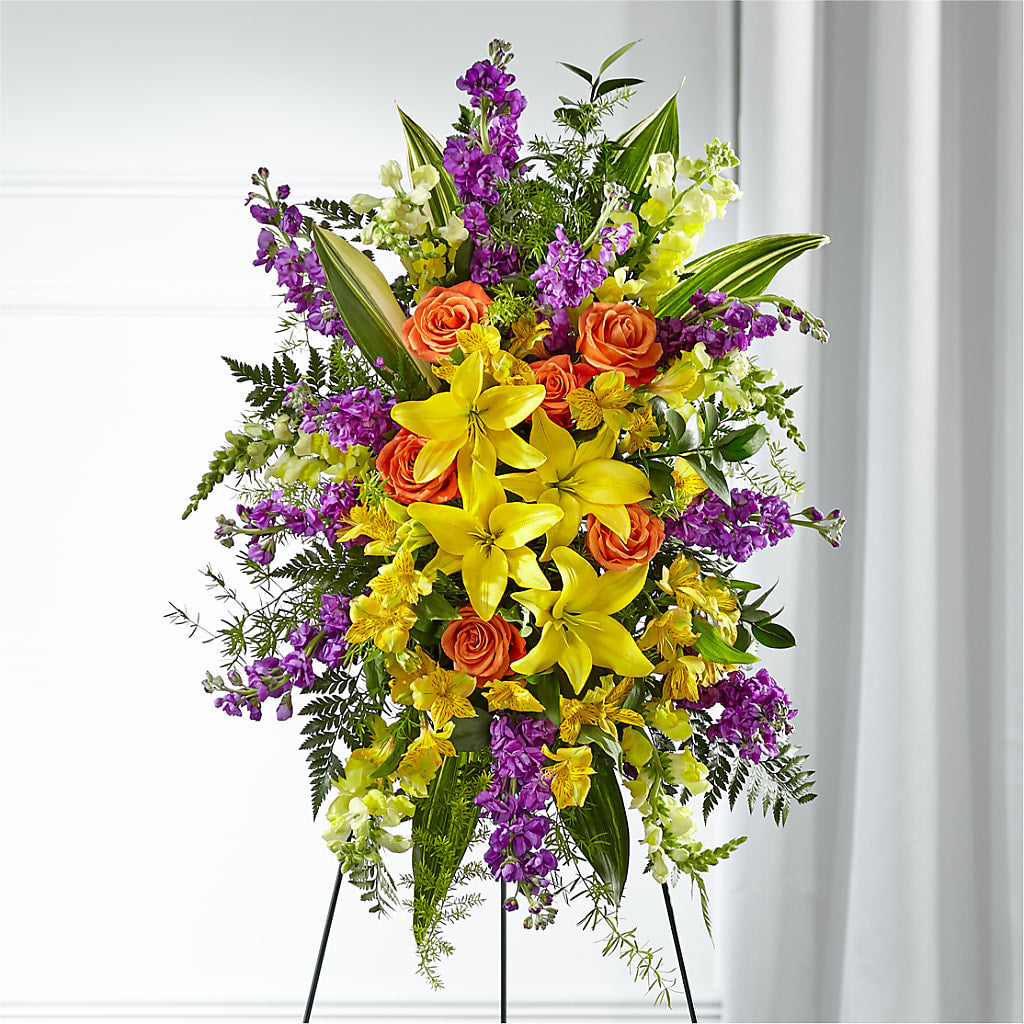 Thoughtful Prayers Standing Spray – MELODY'S FLOWERS, Burlington WA