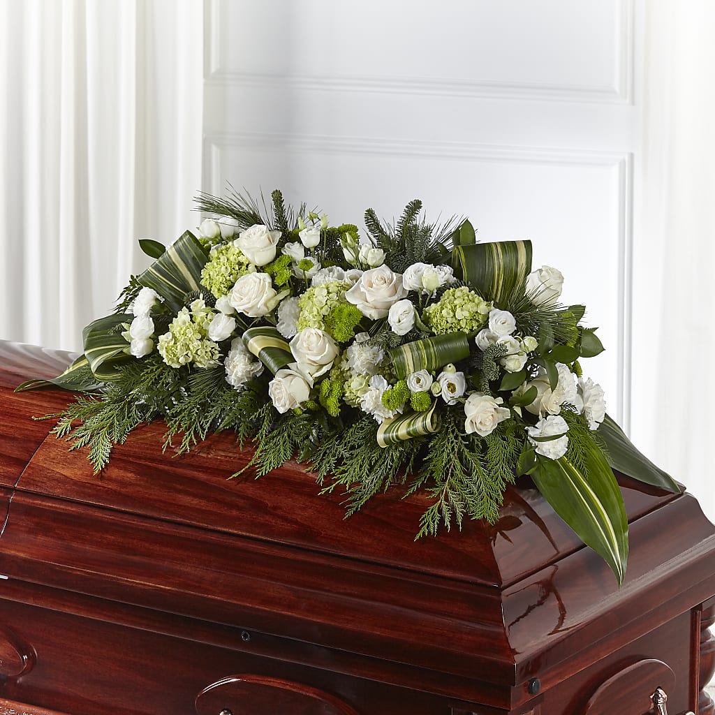 Hopeful Gesture Casket Spray – MELODY'S FLOWERS, Burlington WA