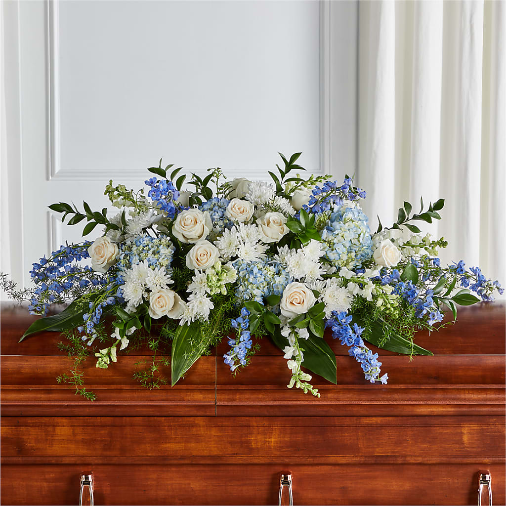 Timeless Essence Casket Spray – MELODY'S FLOWERS, Burlington WA
