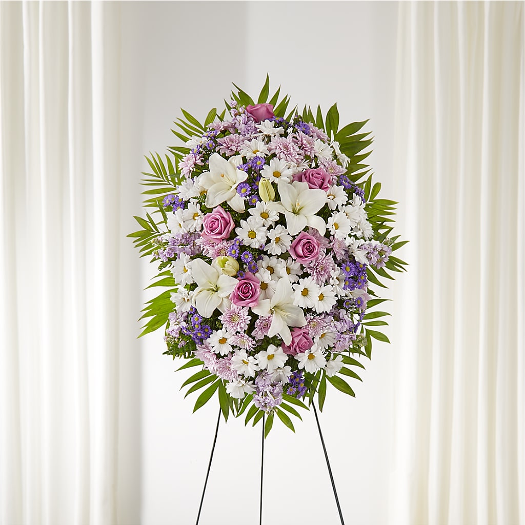Surrounded by Love Standing Spray – MELODY'S FLOWERS, Burlington WA