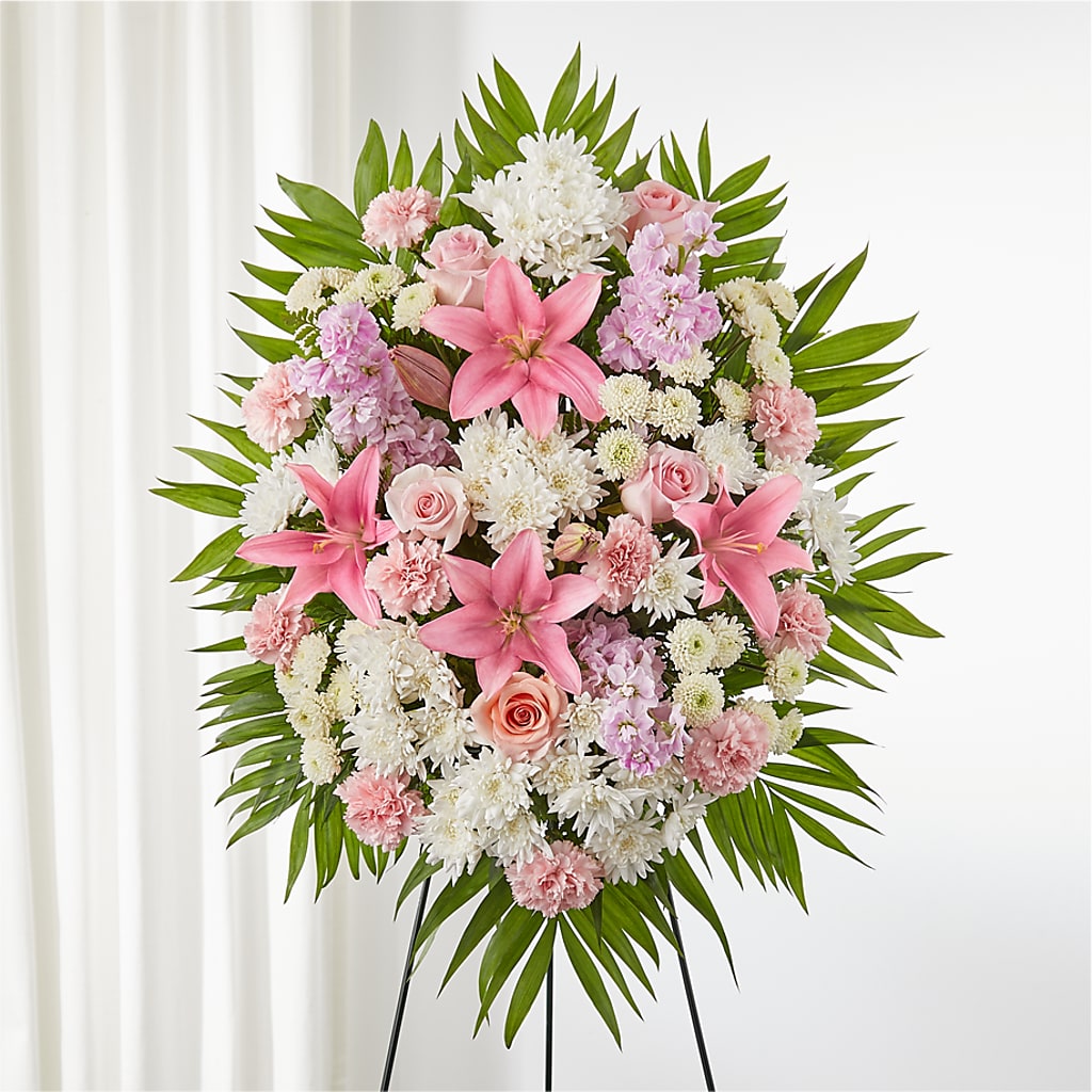 Offering Solace Standing Spray – MELODY'S FLOWERS, Burlington WA