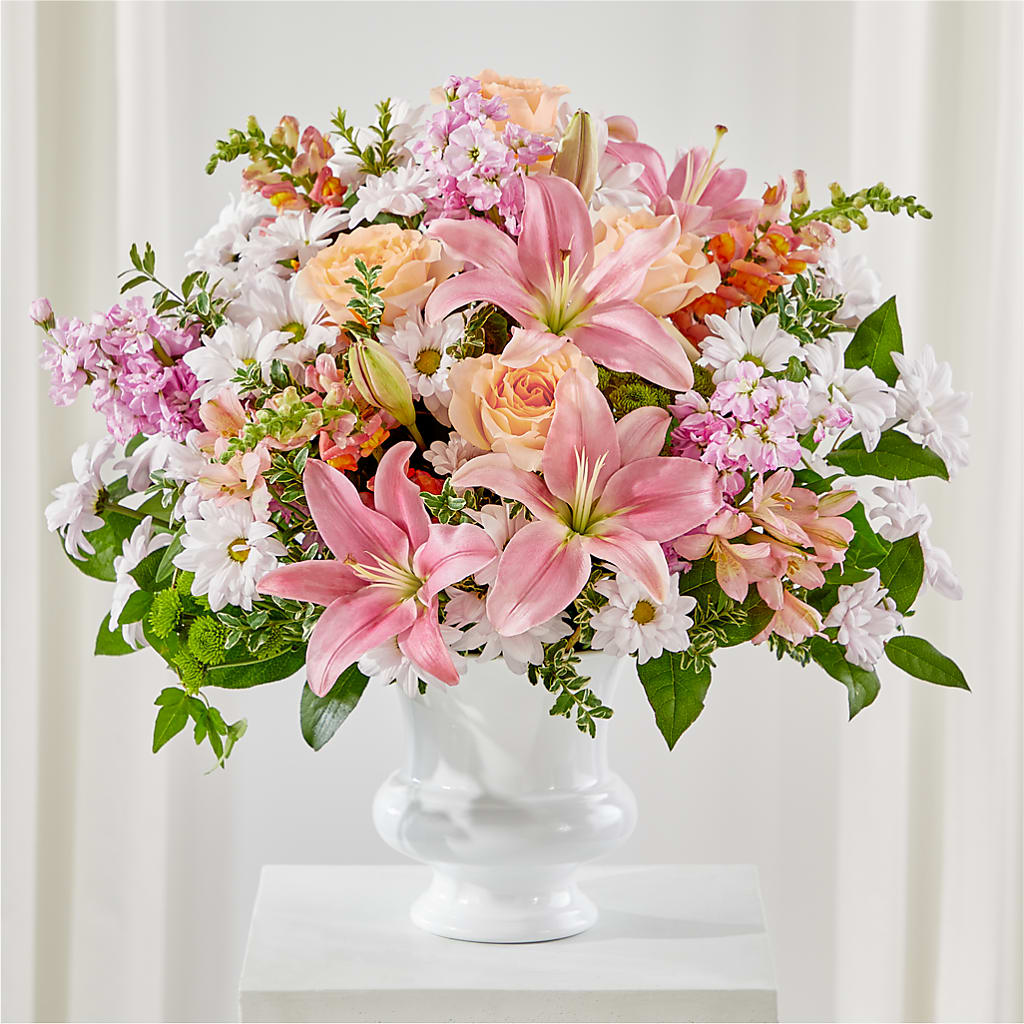 Heartfelt Gesture Urn Arrangement – MELODY'S FLOWERS, Burlington WA