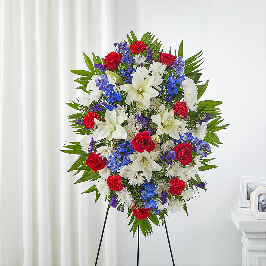 Cherished Service Standing Spray – MELODY'S FLOWERS, Burlington WA