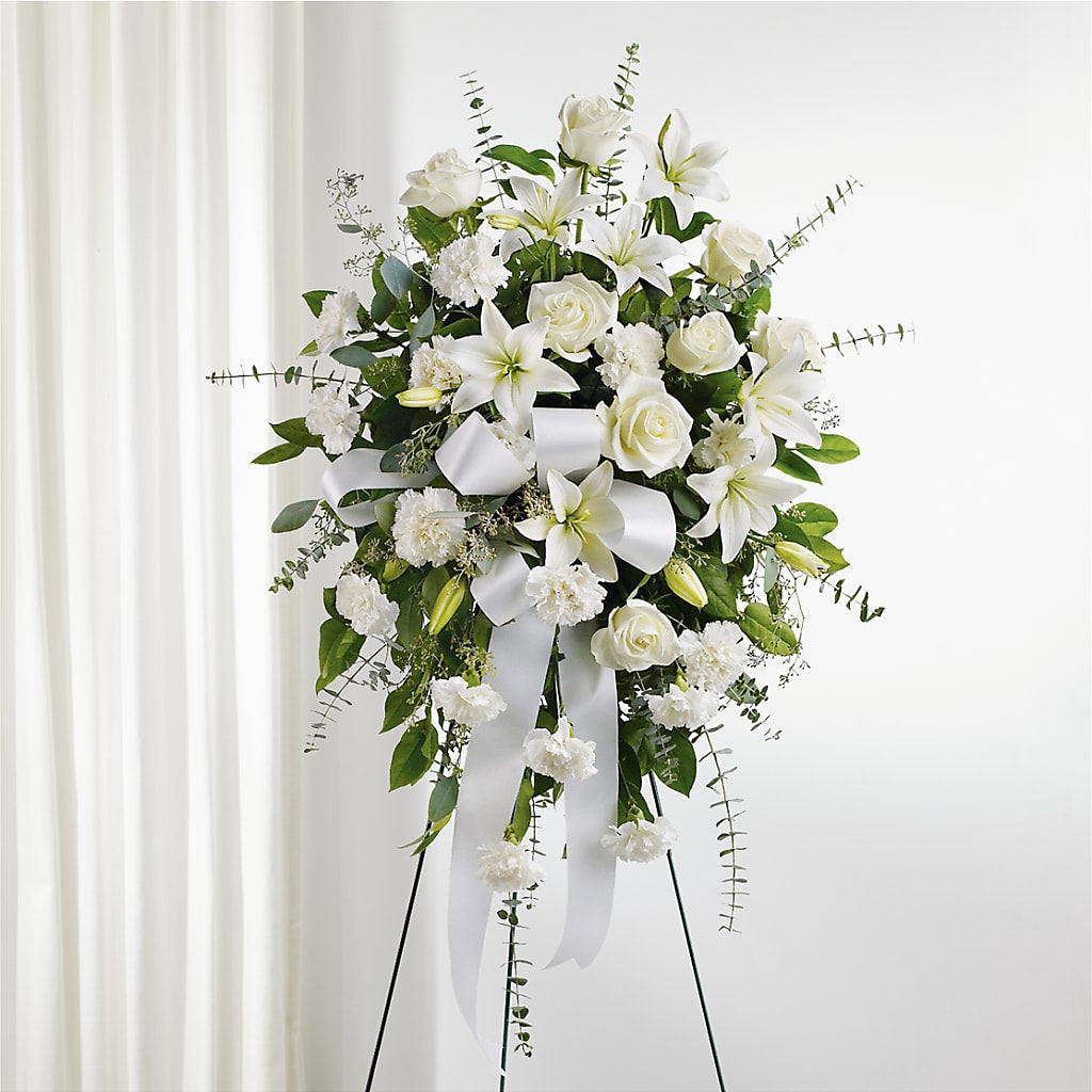 With Care Standing Spray – MELODY'S FLOWERS, Burlington WA