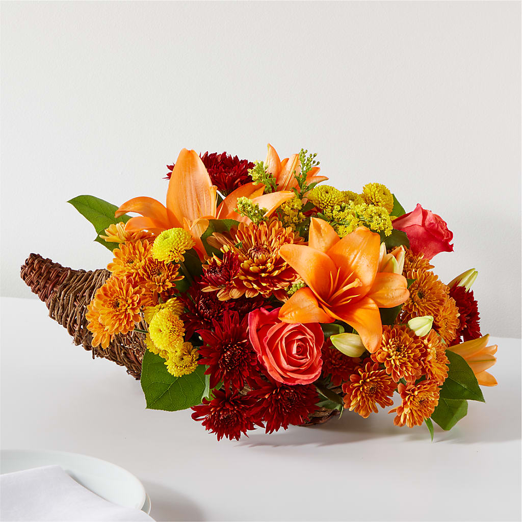 Bouquet of Blessings Cornucopia – MELODY'S FLOWERS, Burlington WA