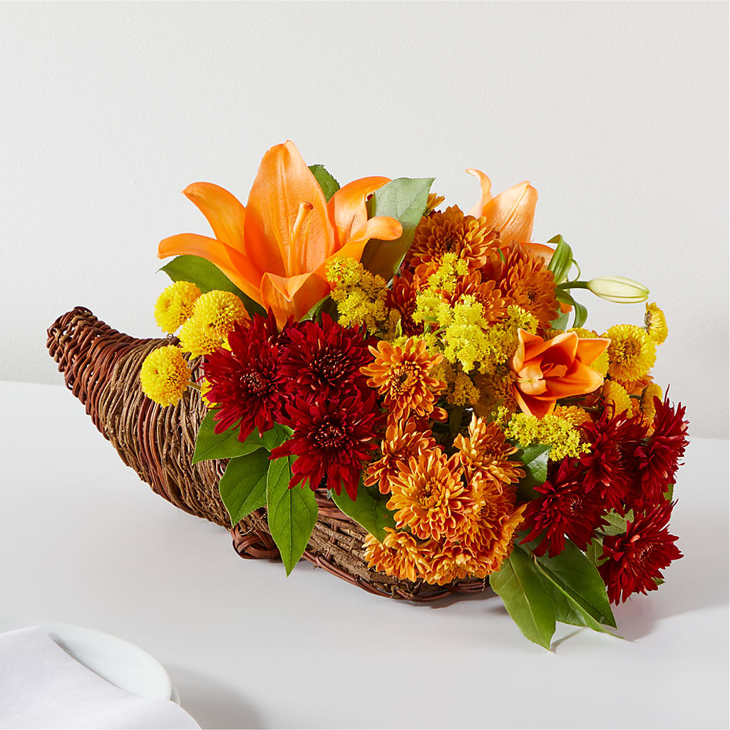 Bouquet of Blessings Cornucopia – MELODY'S FLOWERS, Burlington WA
