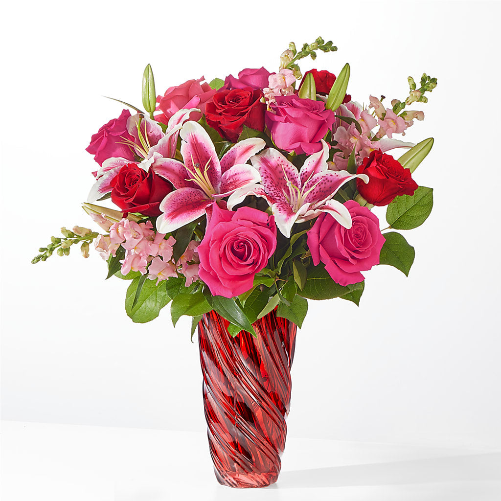 Always You Bouquet with Luxe Swirl Vase – MELODY'S FLOWERS, Burlington WA