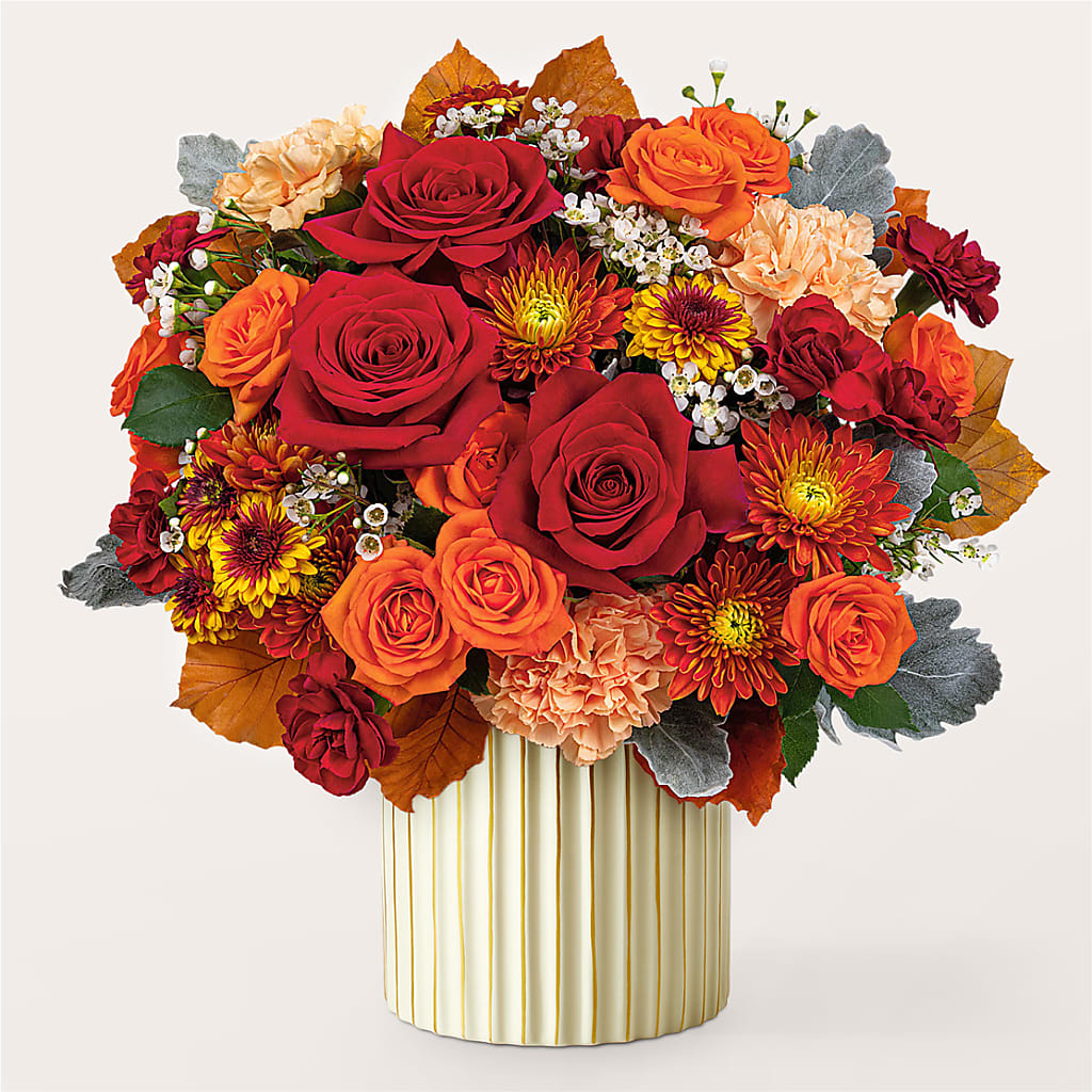 Merlot Bouquet with Ivory Vase – MELODY'S FLOWERS, Burlington WA