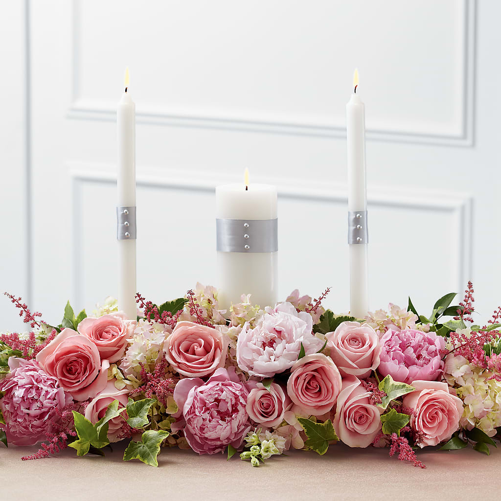 Worldwide Romance Unity Candle Arrangement – MELODY'S FLOWERS, Burlington WA