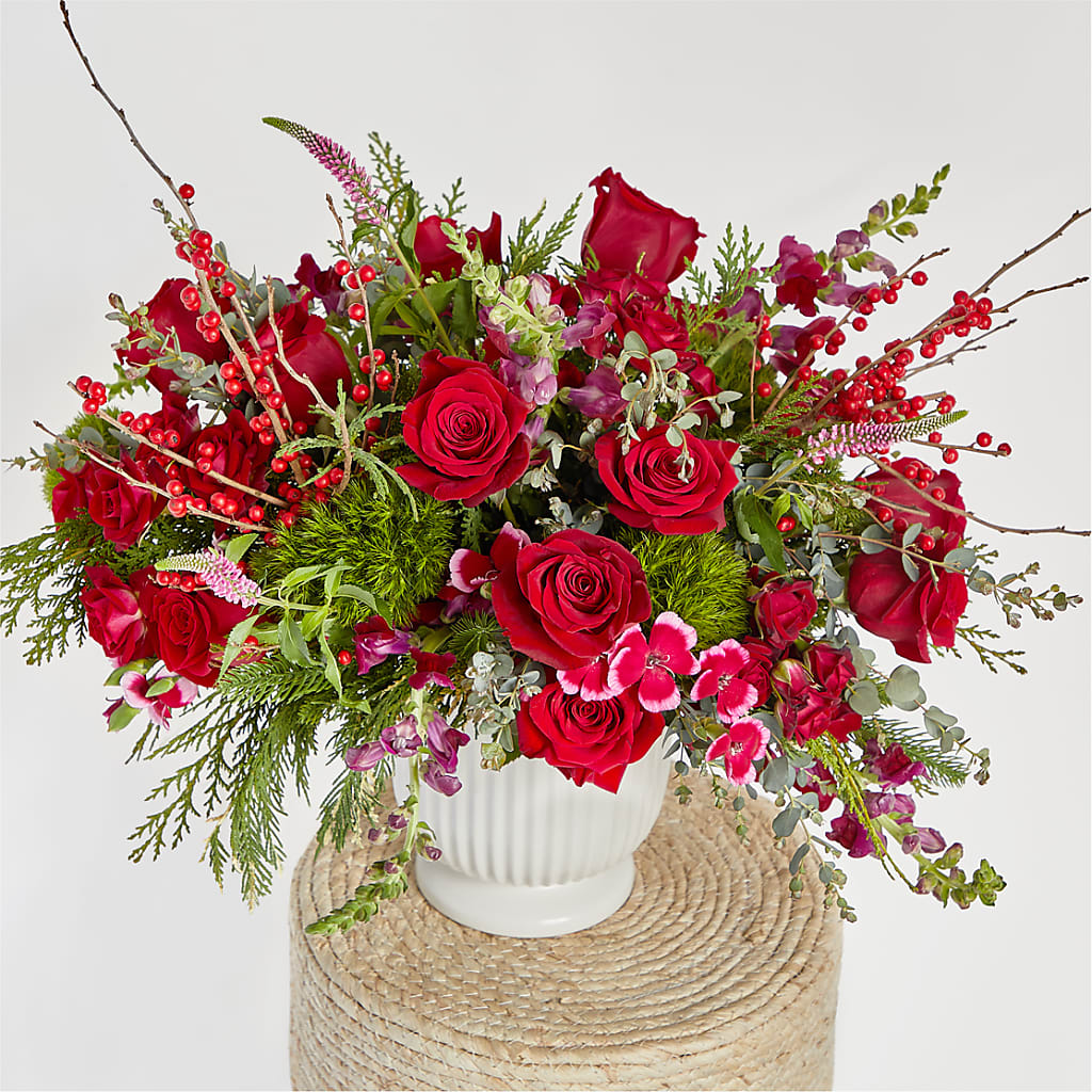 Big Red Bow Bouquet – MELODY'S FLOWERS, Burlington WA