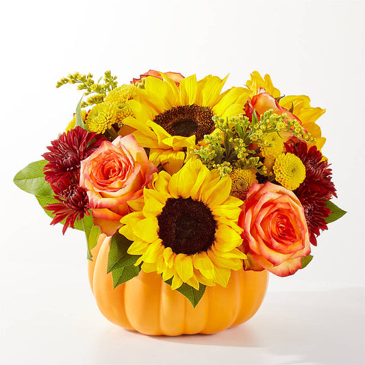 Golden Gourd Pumpkin Bouquet – MELODY'S FLOWERS, Burlington WA