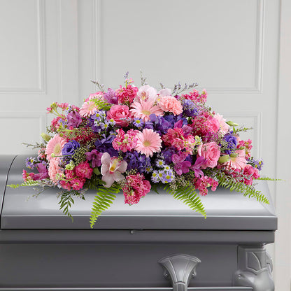 Glorious Garden Casket Spray – MELODY'S FLOWERS, Burlington WA