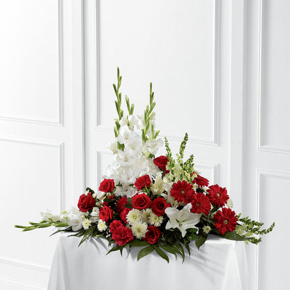Crimson & White Arrangement – MELODY'S FLOWERS, Burlington WA