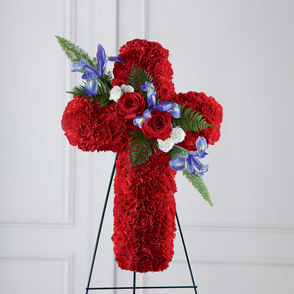 Faithful Hero Floral Cross – MELODY'S FLOWERS, Burlington WA