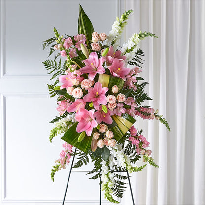 Elegant Embrace Standing Spray – MELODY'S FLOWERS, Burlington WA