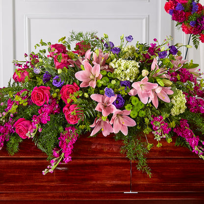 Radiant Tribute Casket Spray – MELODY'S FLOWERS, Burlington WA