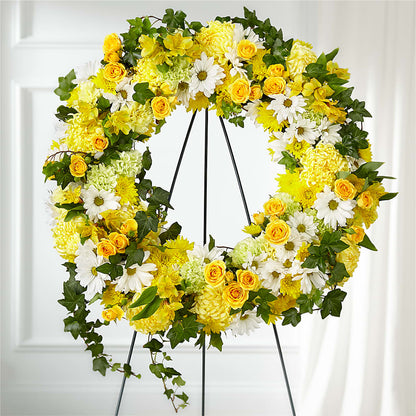Golden Remembrance Wreath – MELODY'S FLOWERS, Burlington WA