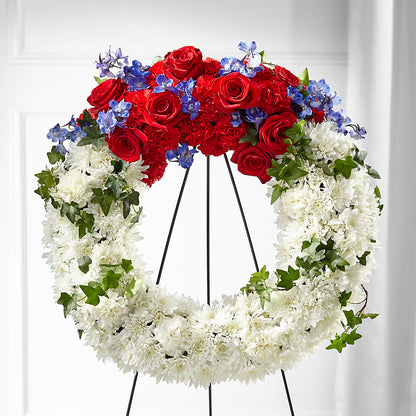 Patriotic Passion Wreath – MELODY'S FLOWERS, Burlington WA