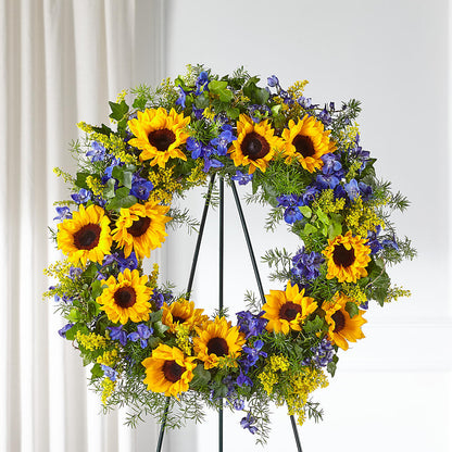 Bright Rays Wreath – MELODY'S FLOWERS, Burlington WA
