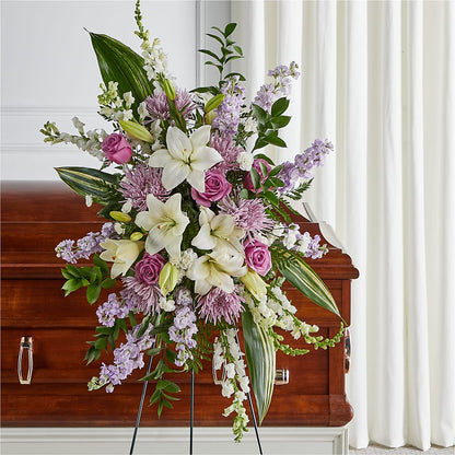 Grateful Hearts Standing Spray – MELODY'S FLOWERS, Burlington WA