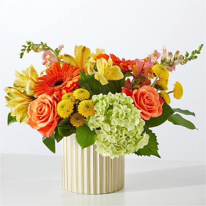 Autumn Sunshine Bouquet with Ivory Vase – MELODY'S FLOWERS, Burlington WA