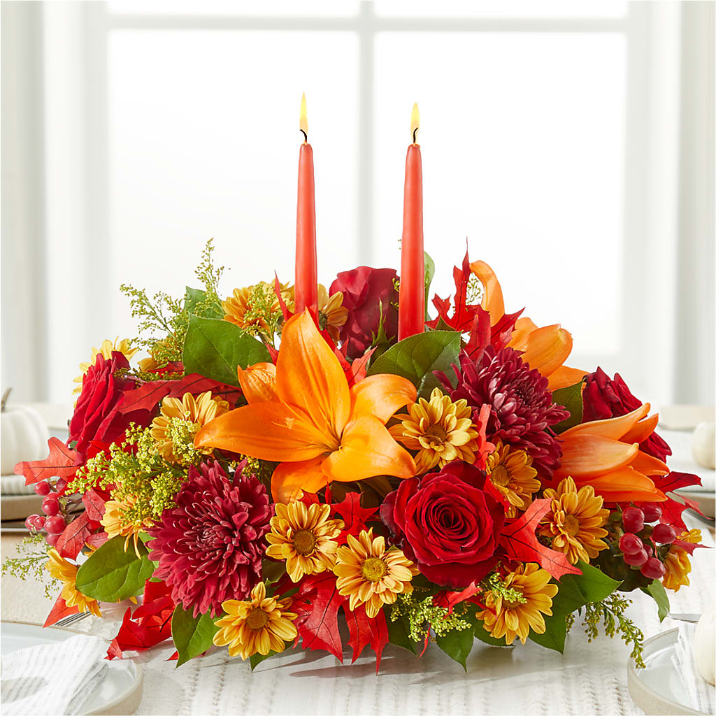 Autumn's Embrace Centerpiece – MELODY'S FLOWERS, Burlington WA