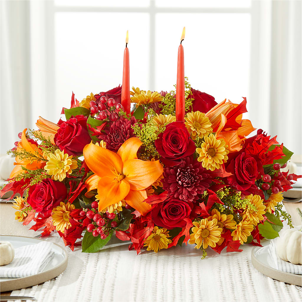 Autumn's Embrace Centerpiece – MELODY'S FLOWERS, Burlington WA
