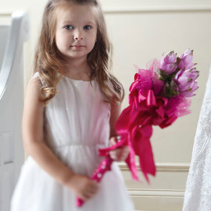 Sparkle Pink Flower Girl Bouquet – MELODY'S FLOWERS, Burlington WA